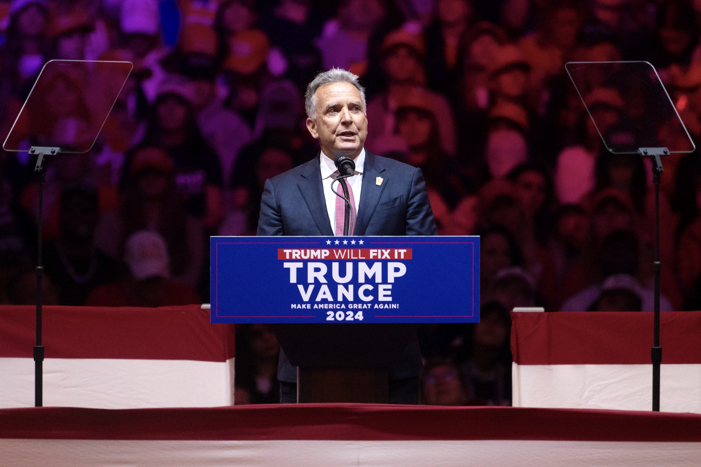 Steve Witkoff speaking during a Trump campaign event